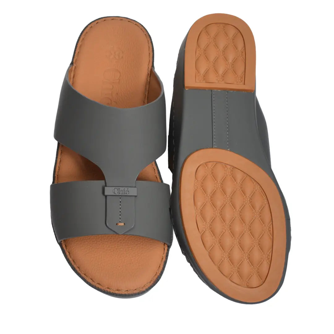 Genuine Rubber Finish Leather Arabic Sandal