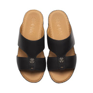 Men’s Genuine Leather Arabic Slippers with Signature Buckle