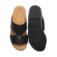 Men’s Genuine Leather Arabic Slippers with Signature Buckle