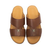 Men’s Genuine Leather Arabic Slippers with Signature Buckle