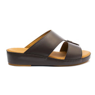 Men’s Genuine Leather Arabic Slippers with Signature Buckle