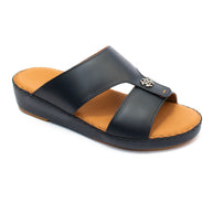 Men’s Genuine Leather Arabic Slippers with Signature Buckle