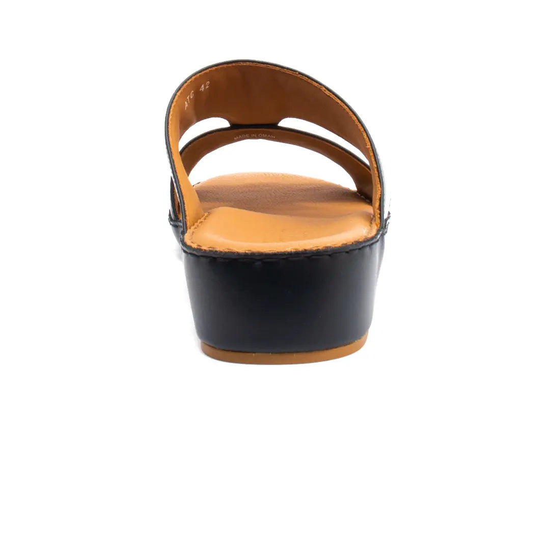 Men’s Genuine Leather Arabic Slippers with Signature Buckle