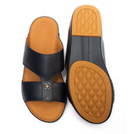 Men’s Genuine Leather Arabic Slippers with Signature Buckle