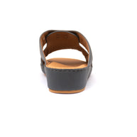 Genuine Saffiano Leather Arabic Slipper with Signature Shield Buckle