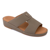 Genuine Saffiano Leather Arabic Slipper with Signature Shield Buckle