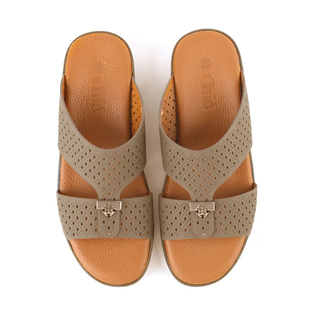 Chic Genuine Leather Rubber Furnish Arabic Sandals