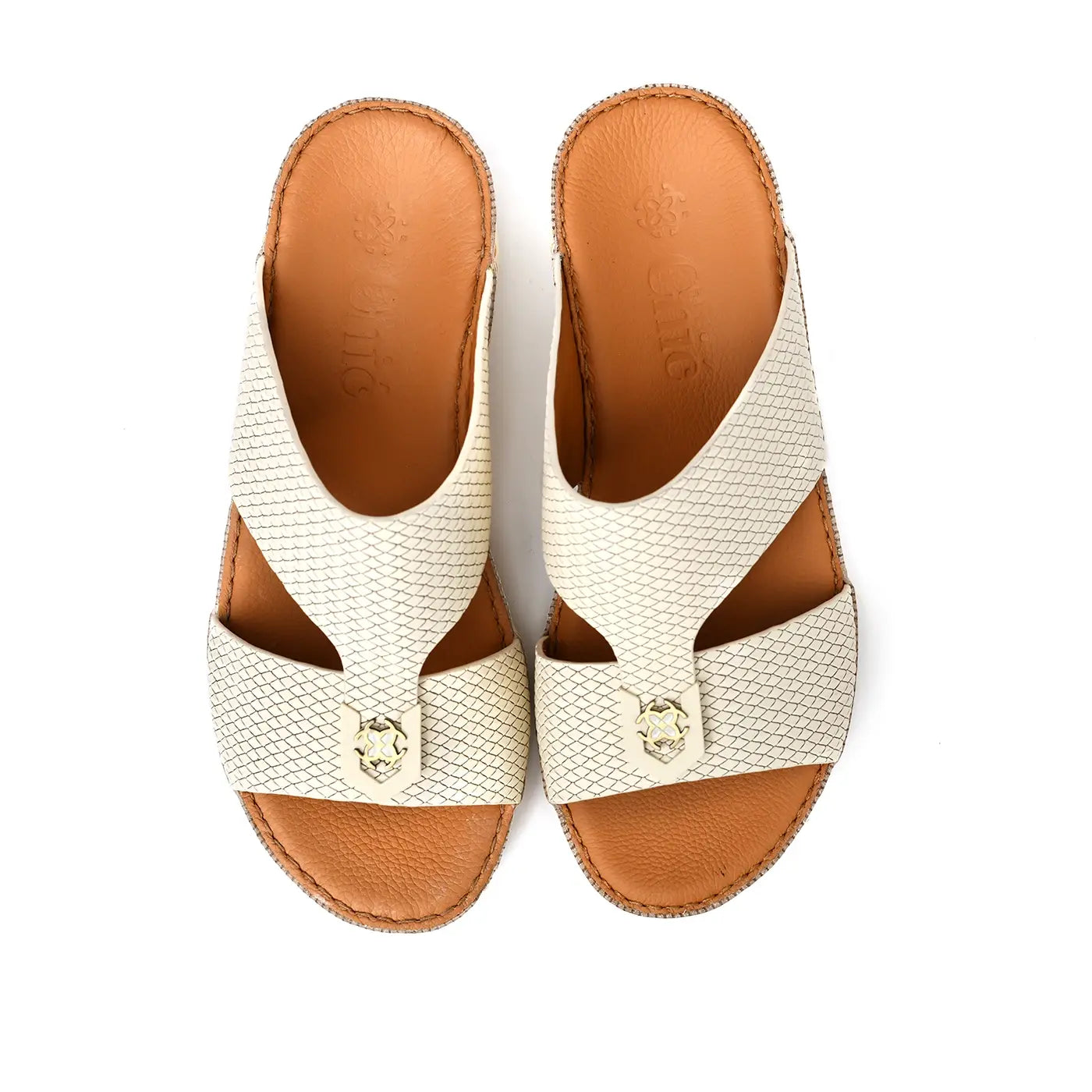 Chic Diamond Pattern Rubber Finish Arabic Sandals