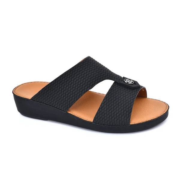 Chic Diamond Pattern Rubber Finish Arabic Sandals