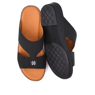 Chic Diamond Pattern Rubber Finish Arabic Sandals