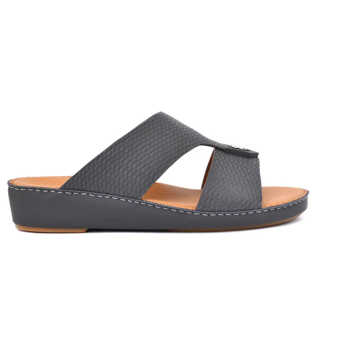 Chic Diamond Pattern Rubber Finish Arabic Sandals