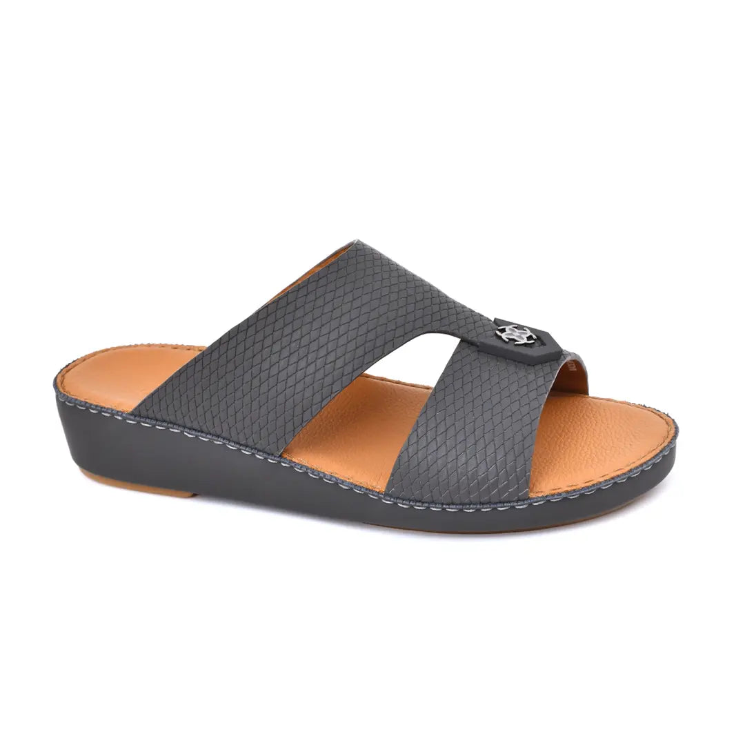 Chic Diamond Pattern Rubber Finish Arabic Sandals