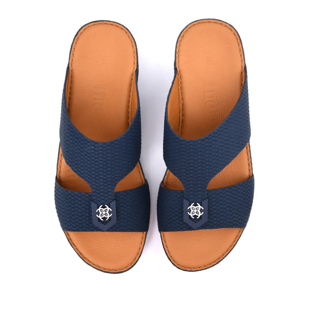 Chic Diamond Pattern Rubber Finish Arabic Sandals