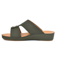 Chic Diamond Pattern Rubber Finish Arabic Sandals