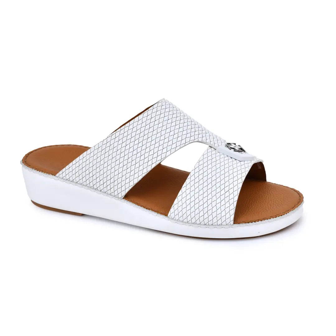 Chic Diamond Pattern Rubber Finish Arabic Sandals