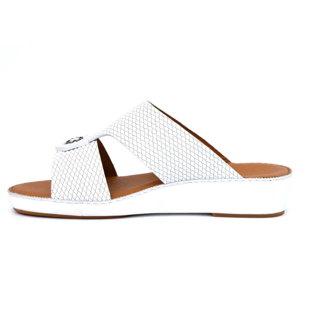 Chic Diamond Pattern Rubber Finish Arabic Sandals