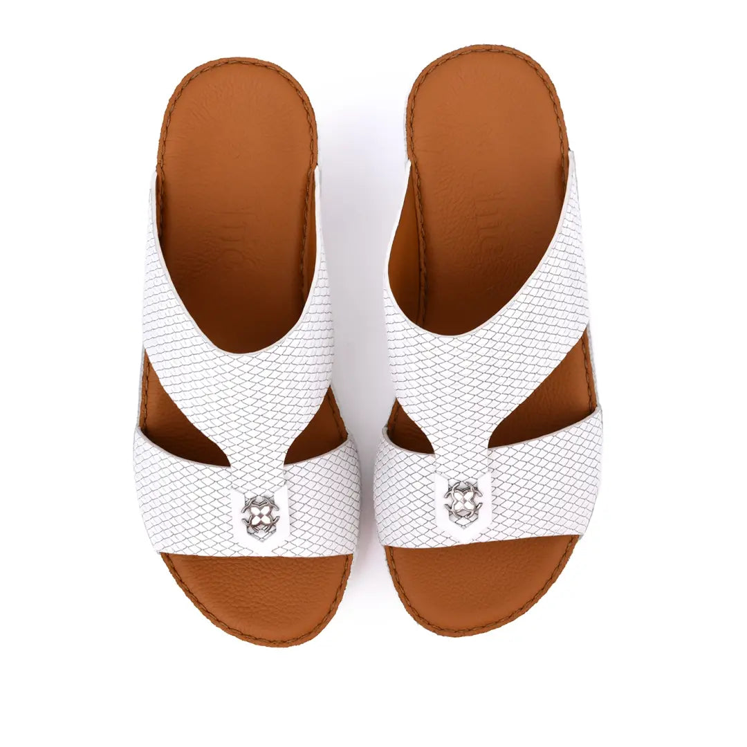 Chic Diamond Pattern Rubber Finish Arabic Sandals