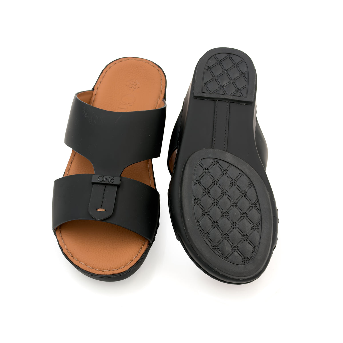 Kids Genuine Rubber Finish Leather Arabic Sandal