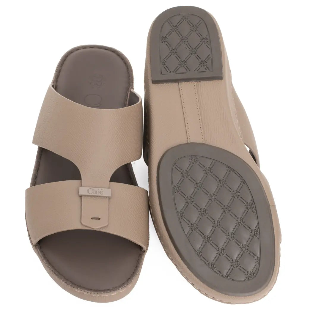 Chic Men Arabic Sandals Saffiano Leather