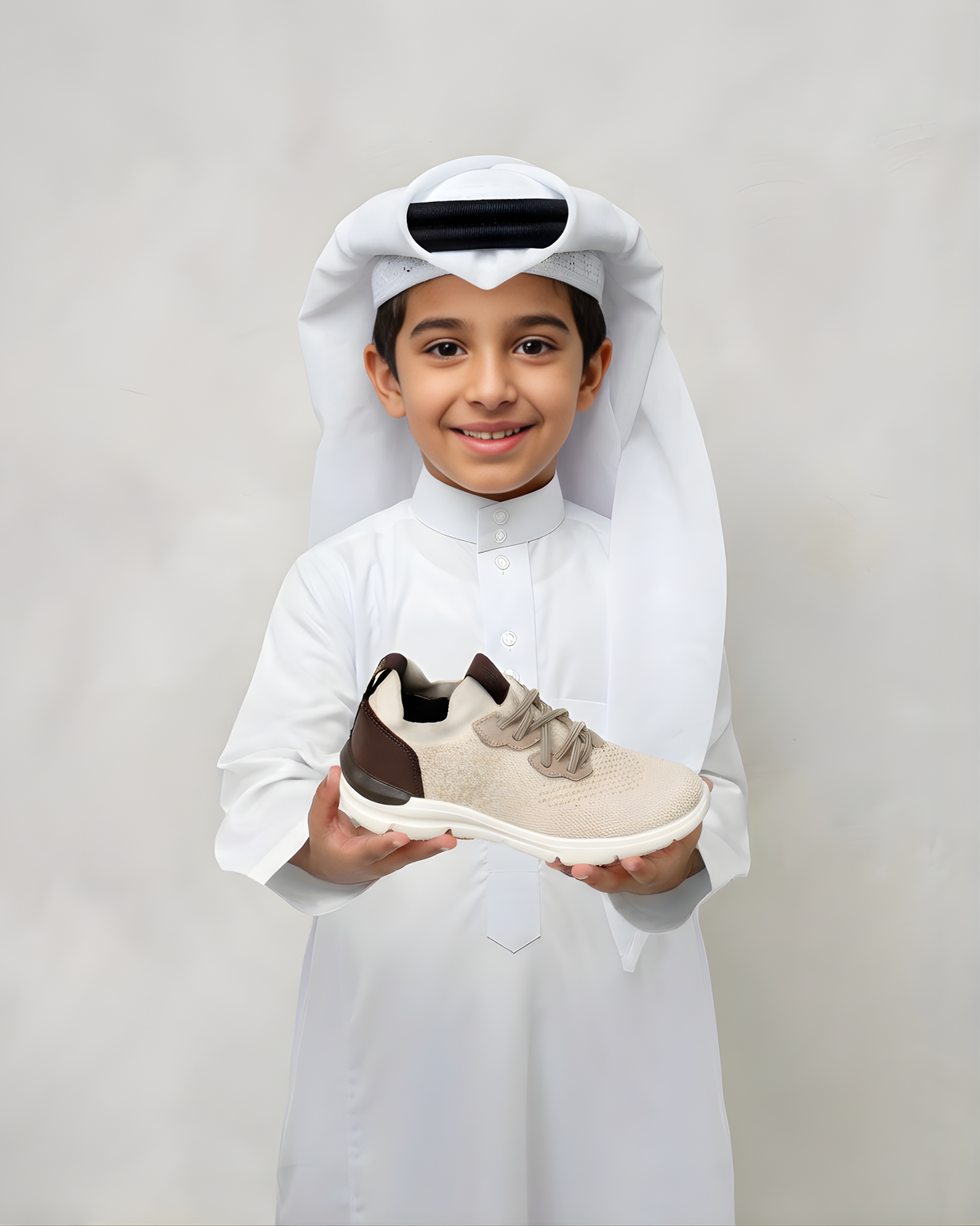 Kids smart casual sneakers in knitted upper