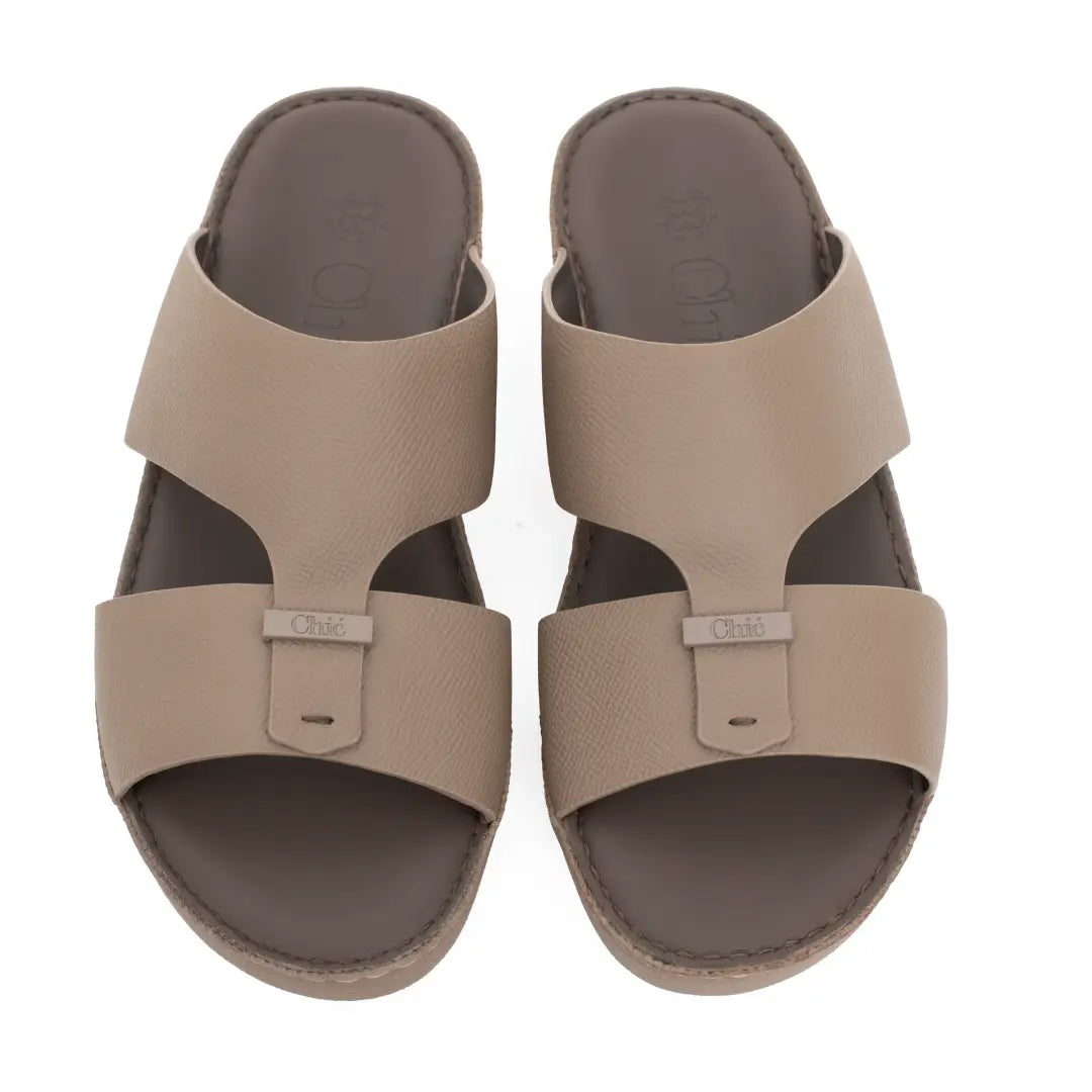 Chic Men Arabic Sandals Saffiano Leather